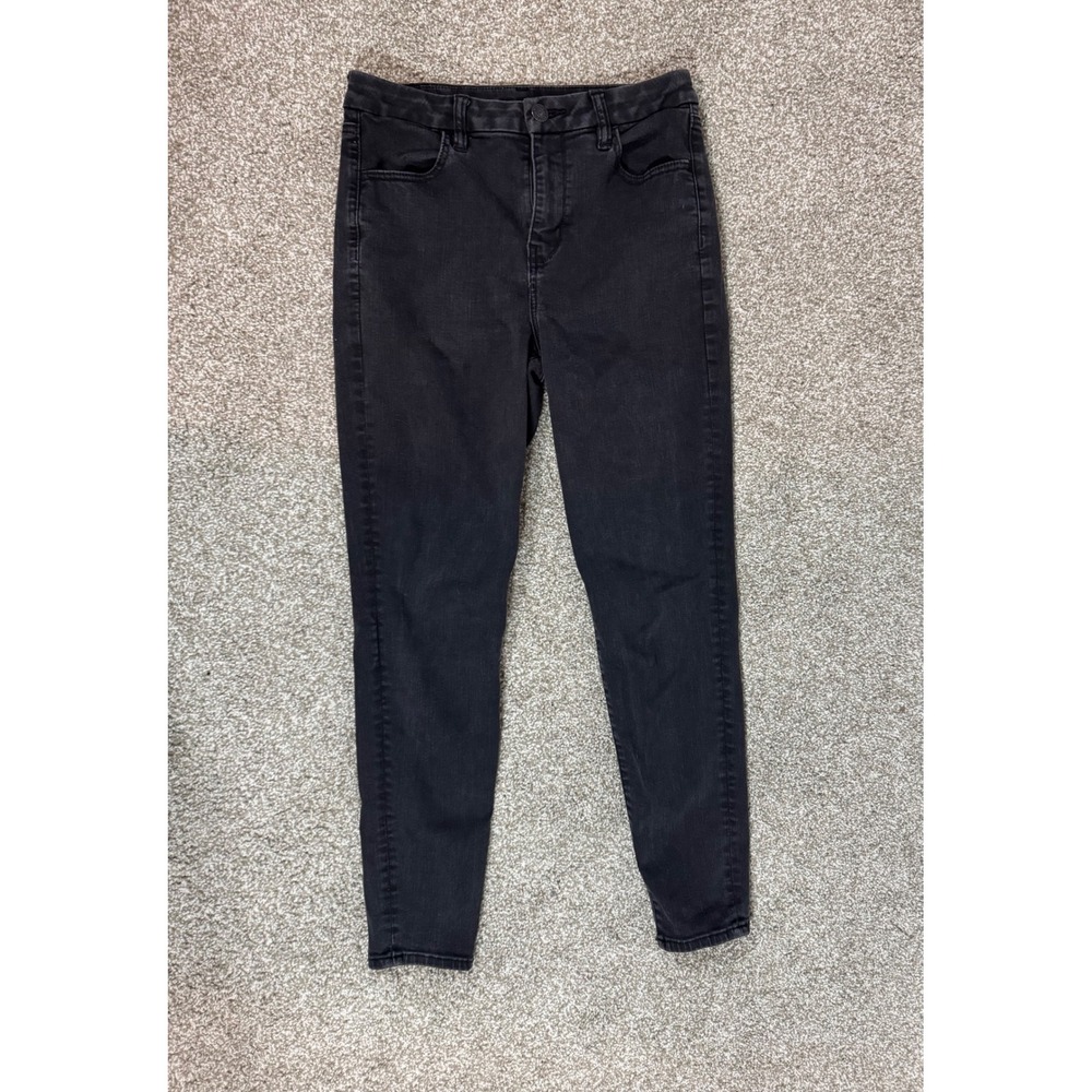 American Eagle Curvy Hi-Rise Jegging Black Skinny Jeans Womens 10 Regular